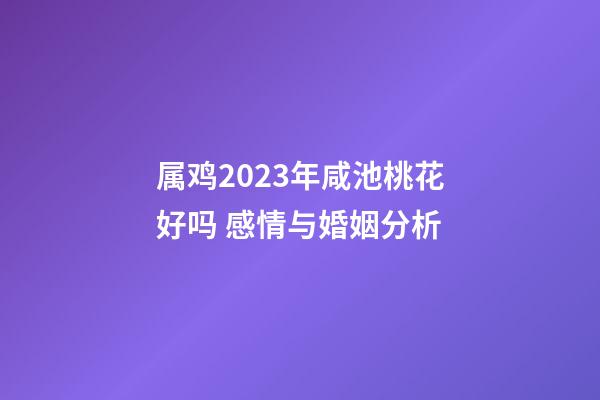 属鸡2023年咸池桃花好吗 感情与婚姻分析
